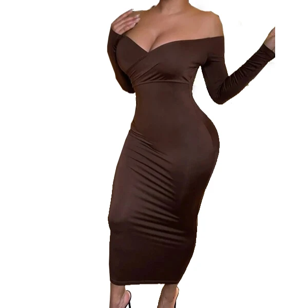 Custom long sleeve printing maxi sexy backless dress party evening night out prom dresses