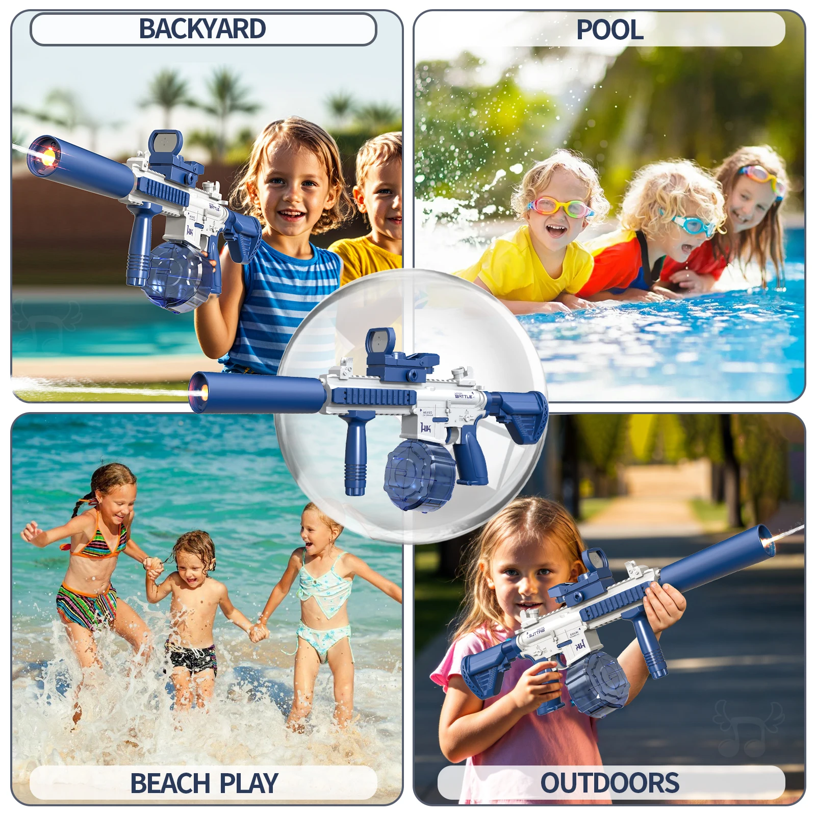 M416 Fire Electric Water Gun Automatic Long Shooting Range Simulated Water Squirt Gun Child New Design Shooting Game  Kids Toys