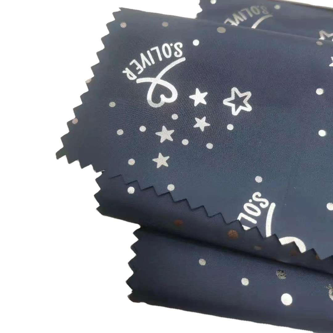 
Wholesale 100% Polyester Bronzing Waterproof Printing 300T Polyester taffeta Fabric For Clothing 