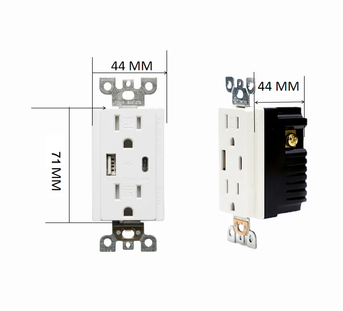  Настенная розетка Barep с USB-разъемом типа C для быстрой зарядки по стандарту