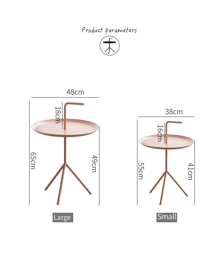 Metal Small Round Table Balcony Wrought Iron Side Stable Snack Coffee Accent Table Black White Golden