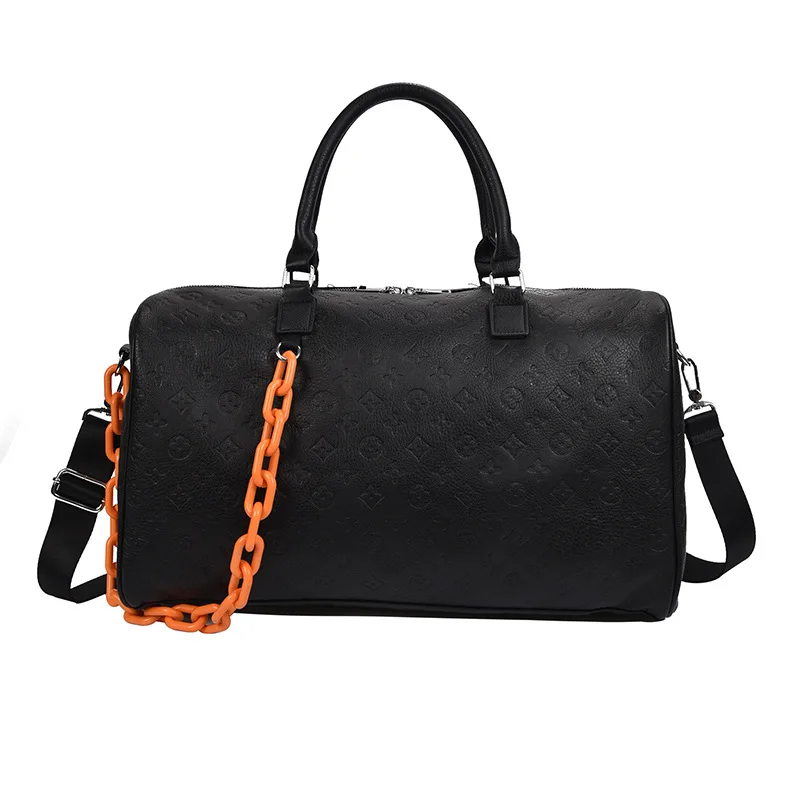 Women custom overnight travel bags leather duffle bag hand suitcase gym bag custom logo