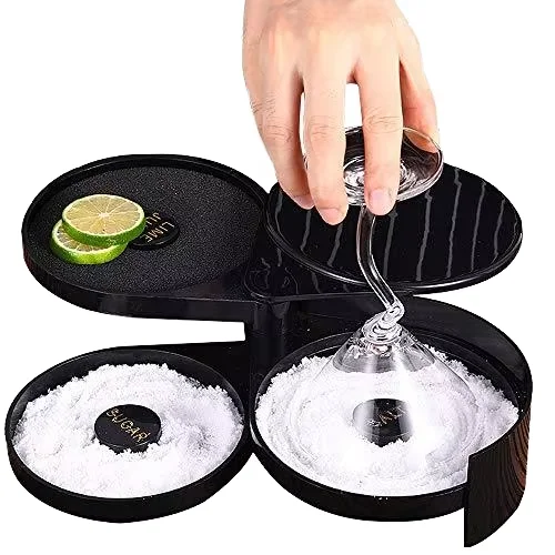 Salt Stick Cocktail Barware Bartending Tools Three-layer Plastic Salt Rim Box Sugar Rim Box Margarita Box