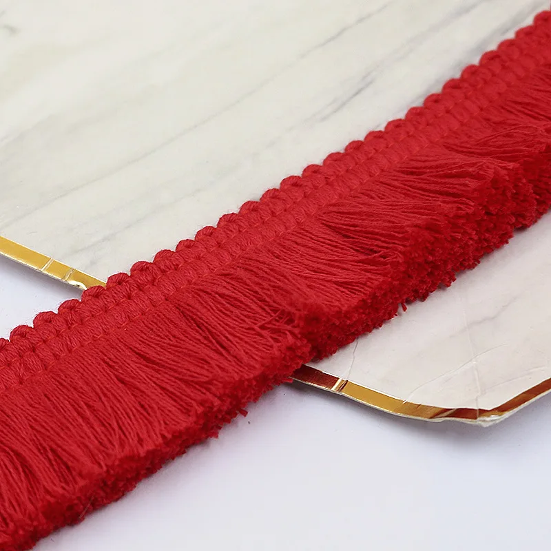 Factory Wholesales 4cm Cotton Thickened Fringe Tassel Lace Trim Tape for Home Textiles Curtains Tablecloths Garment