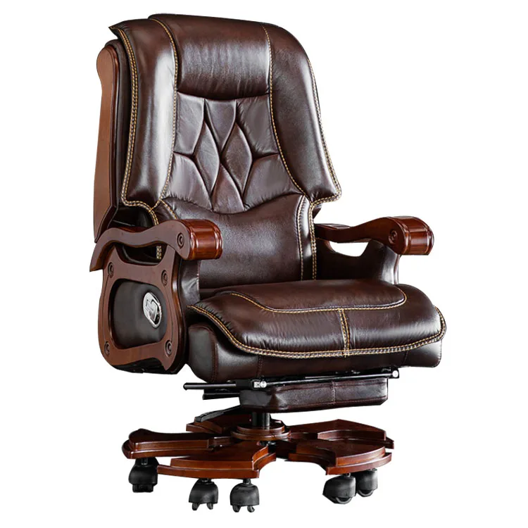 Прямая продажа с завода, кресло руководителя, кожаные откидные роскошные деревянные офисные стулья руководителя с 10 колесами (1600454114708)