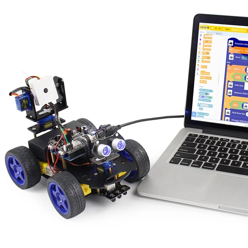 
BlueRaven Roboduino Uno R3 Smart Robot Car Kit Toy Car Robotic Kit Supports Scratch With Wifi Camera Remote Control For Arduino 