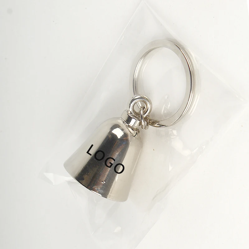 Wholesale Souvenir Zinc Alloy Custom Laser Brand or Personal LOGO Jingle Bell Keychain