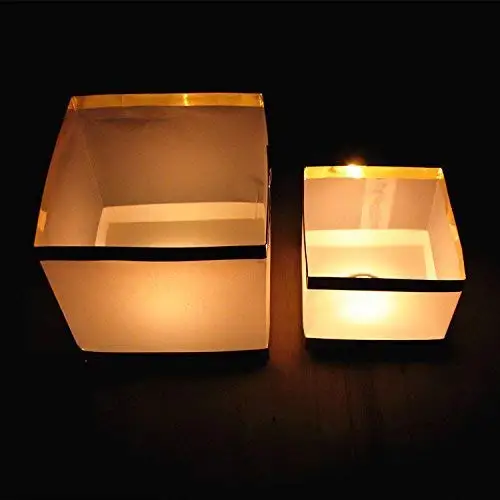 Partycool Toner Depot Water Floating Candle Lanterns Square Praying Outdoor Waterproof Ramadan Lantern