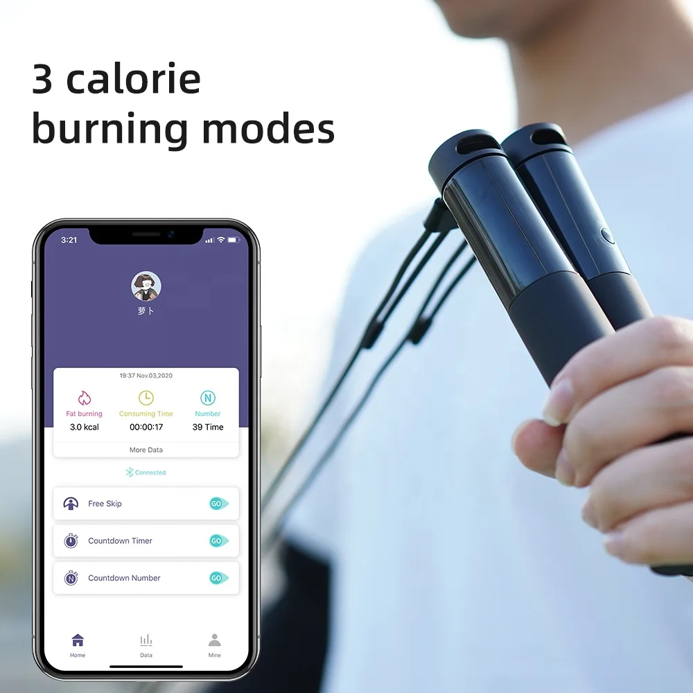 Скакалка для фитнеса Welland Home Workout Count с индивидуальным логотипом и счетчиком калорий