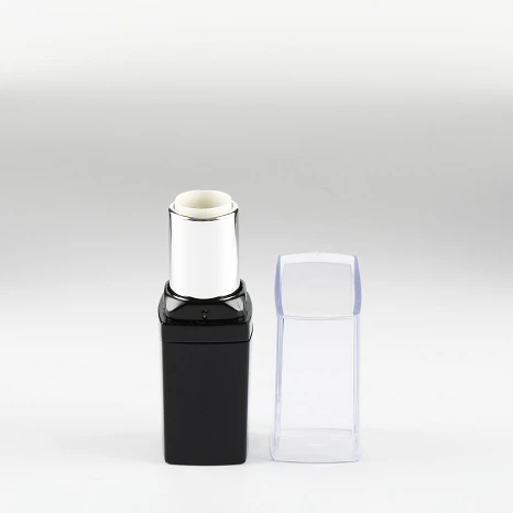 
Custom lipstick tube packaging design plastic slim high quality square lipstick tube black 