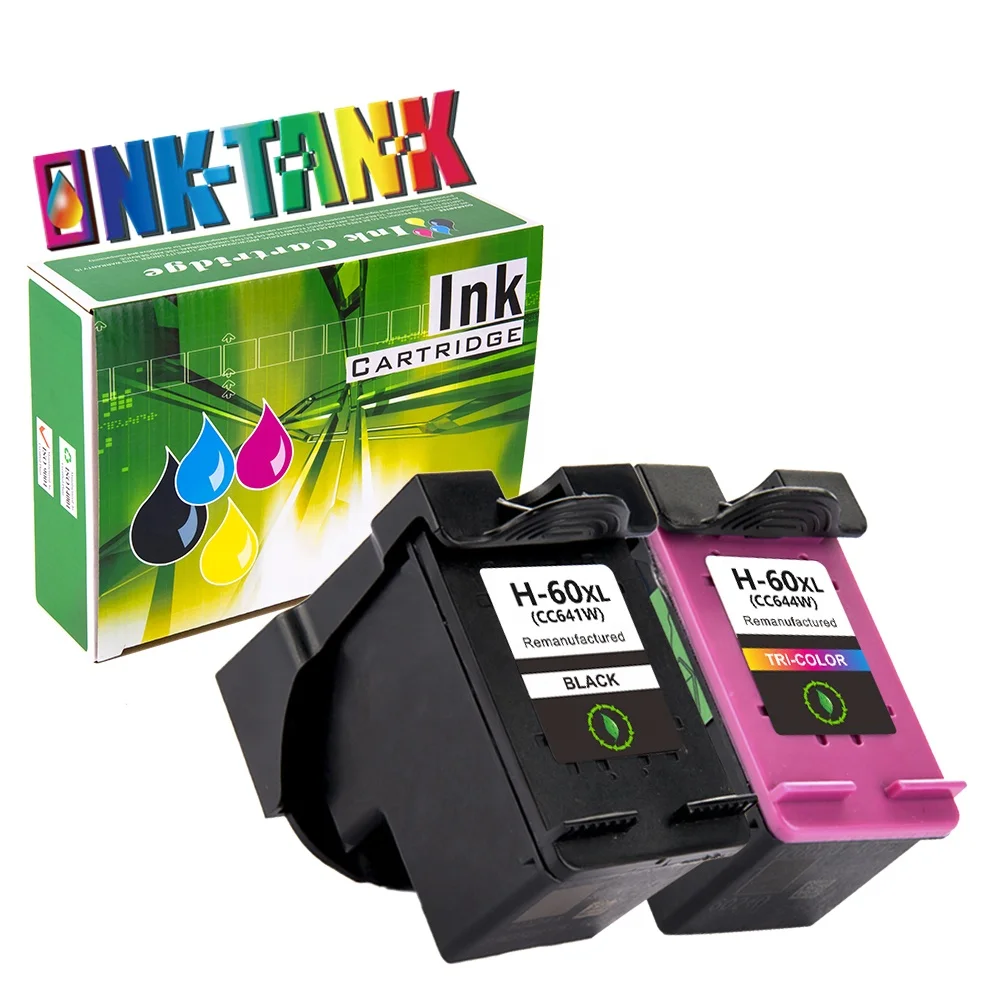 INK-TANK 60XL 60 XL Premium Black Remanufactured Color Ink Cartridge for HP60 For HP Deskjet D2545 D2560 D2680 F2430 F4435