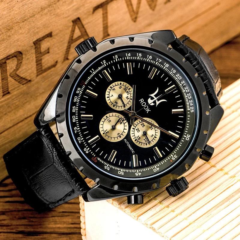 Chinese mechanical watches hollow transparent Men automatic antique mechanical skeleton watch