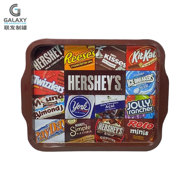 Rectangular  Metal tinplate Beer bottle service tray