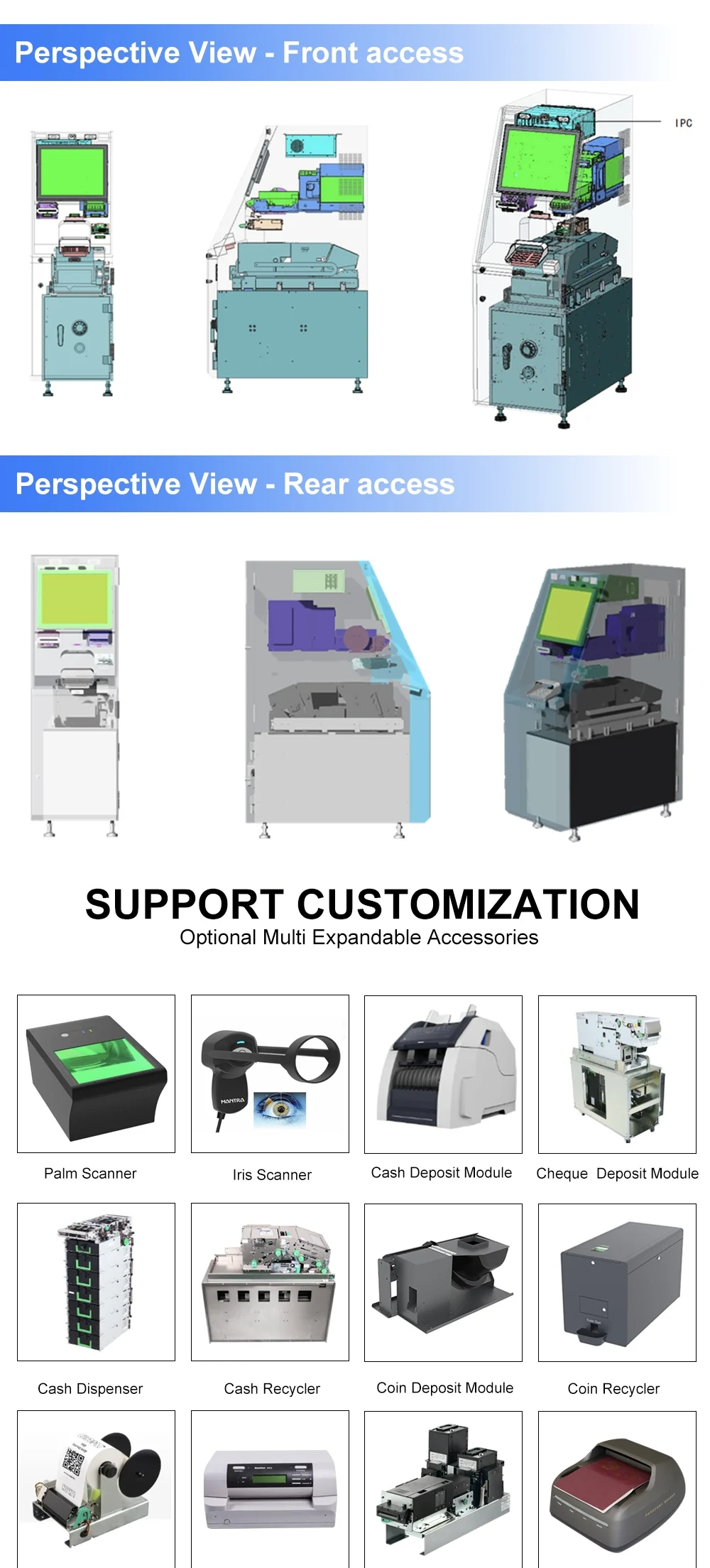 Self Kiosk Exchange Cash Payment Floor Standing Passport Scanner Currency Exchange Atm Machine