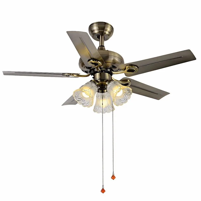 
Coffee Shop Old Used Design House Chandelier Steel Metal Usha Decorate 5 Wings CE Ceiling Fan Blade With Light 