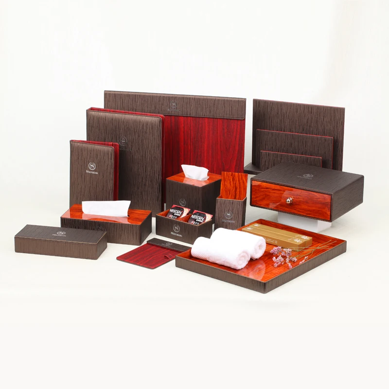 2021 custom  logo5 star hotel leatherette room luxury pu faux leather products hotel leather product