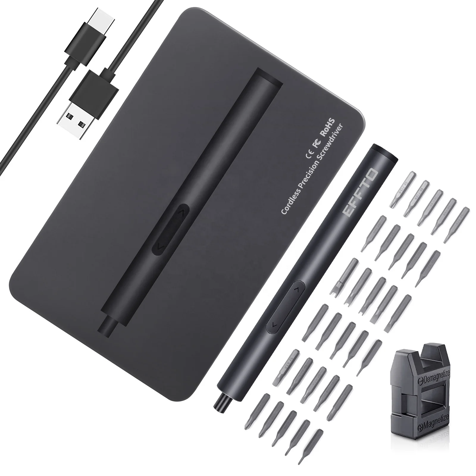 2023 New 30 in1 Electric Screwdriver Set with 30 screwdriver bits Phillips PH00 Torx etc. for Mobile Phones Cameras