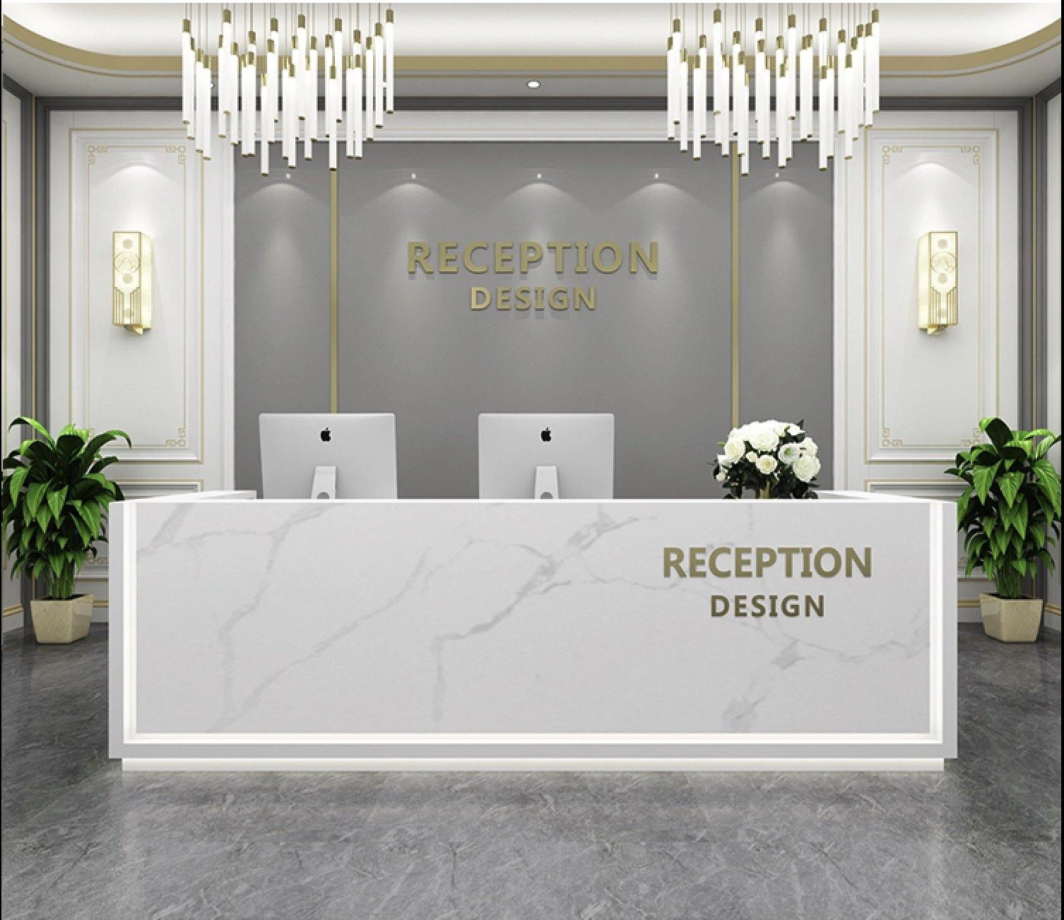 USA CA UK AU GER Local Stock White Shopping And Payment Upon Hotel Reception Desk Luxury Office Reception Table Simple Design