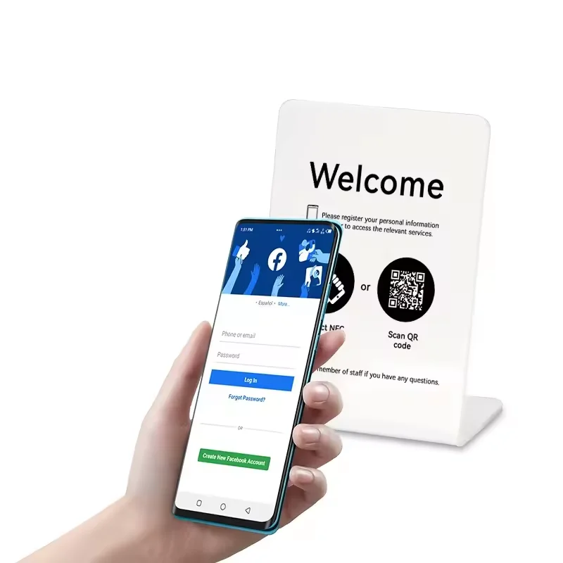 Высококачественный пользовательский Google Review NFC настольная подставка Social Media акриловая
