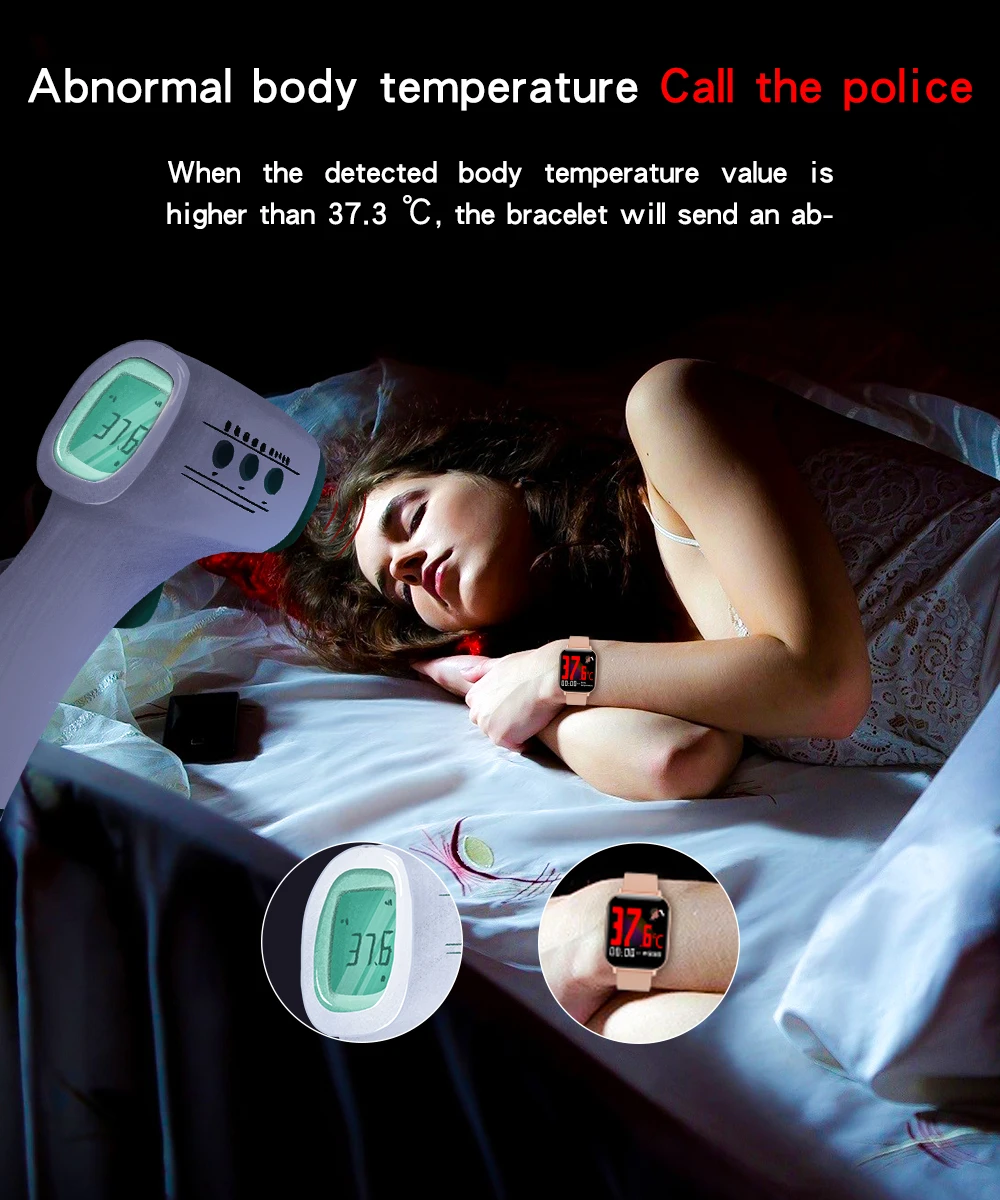 
Touch Screen Smart Watch Thermometer 2020 Smart Watch Heart Rate Monitor Thermometer Smartwatch Sport Smart Sports Watch 