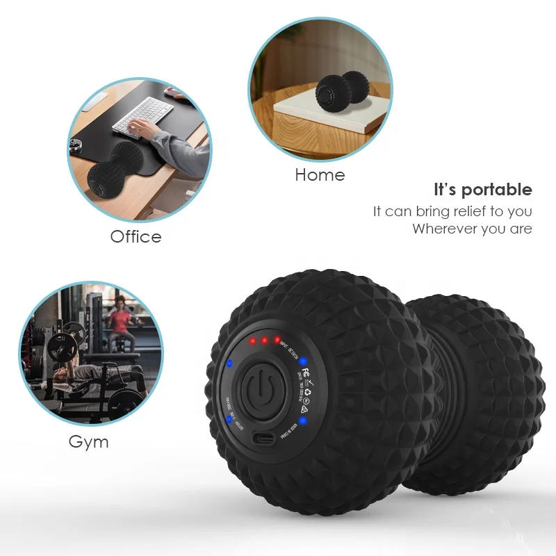 Portable Personal Household Yoga Fitness Vibrating Trigger Point Therapy Balls Peanut Massage Ball