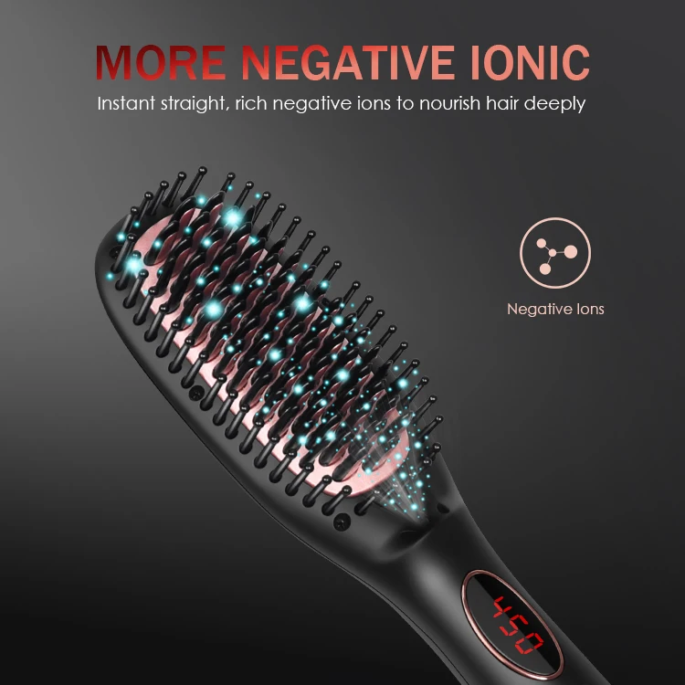 Hot sale Ceramic Ionic Electric Hot Comb Hair Straightener Detangler Hairbrush
