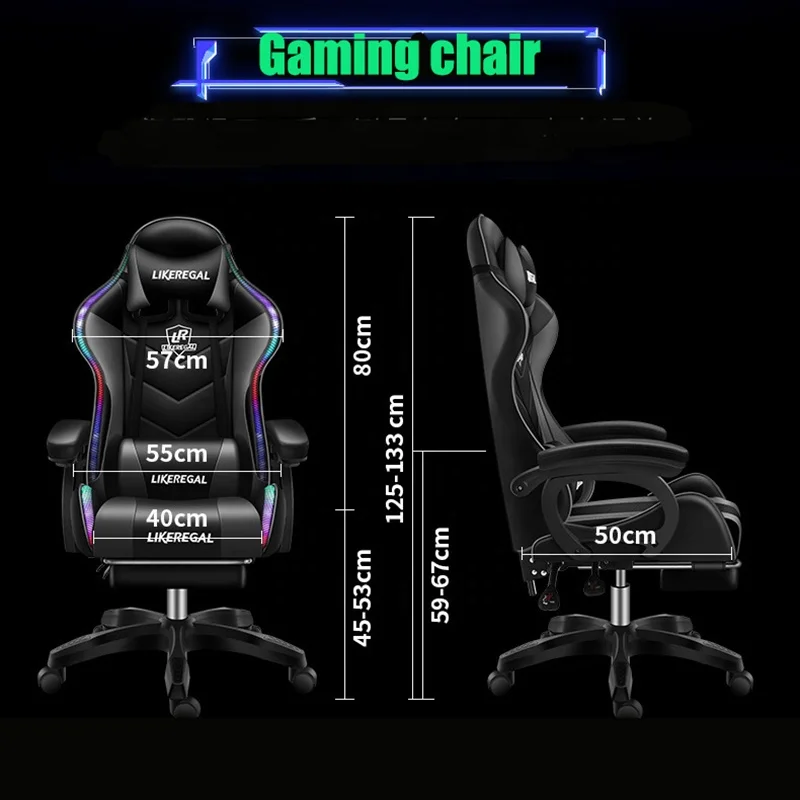 Competitive Cheap Pu Leather Racing Computer sit lie Pink Gaming Chair With Massage pillow for gamer