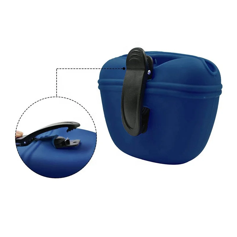 
Pet Silica Gel Pocket Dog Treat Silicone Training Punch Bag Pocket Food Snack Pouch Haversack Waist Bag for Outdoor Pet Training 
