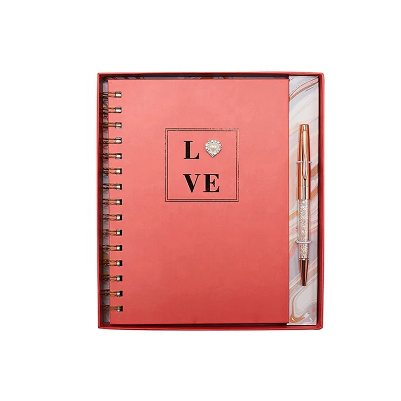 2020 New Designed Whole Fancy Gold Foil Love Notebook And Pen Set, Free Sample Office Stationery Gift Set