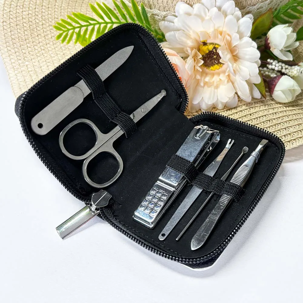 Blank Sublimation Nail Clipper Case Including Set-Professional 8 in 1 Set DIY Double-Side Printing PU Leather Manicure Bag