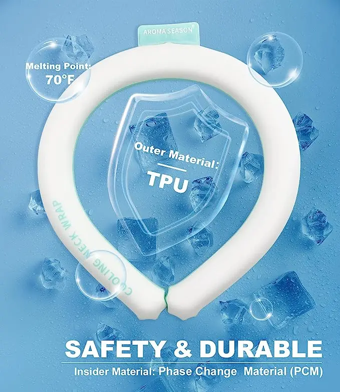 Summer Outdoor Neck Cooler Personal PCM Cooling Neck Wraps Reusable Cold Ice Pack Gel Neck Cooling Ring
