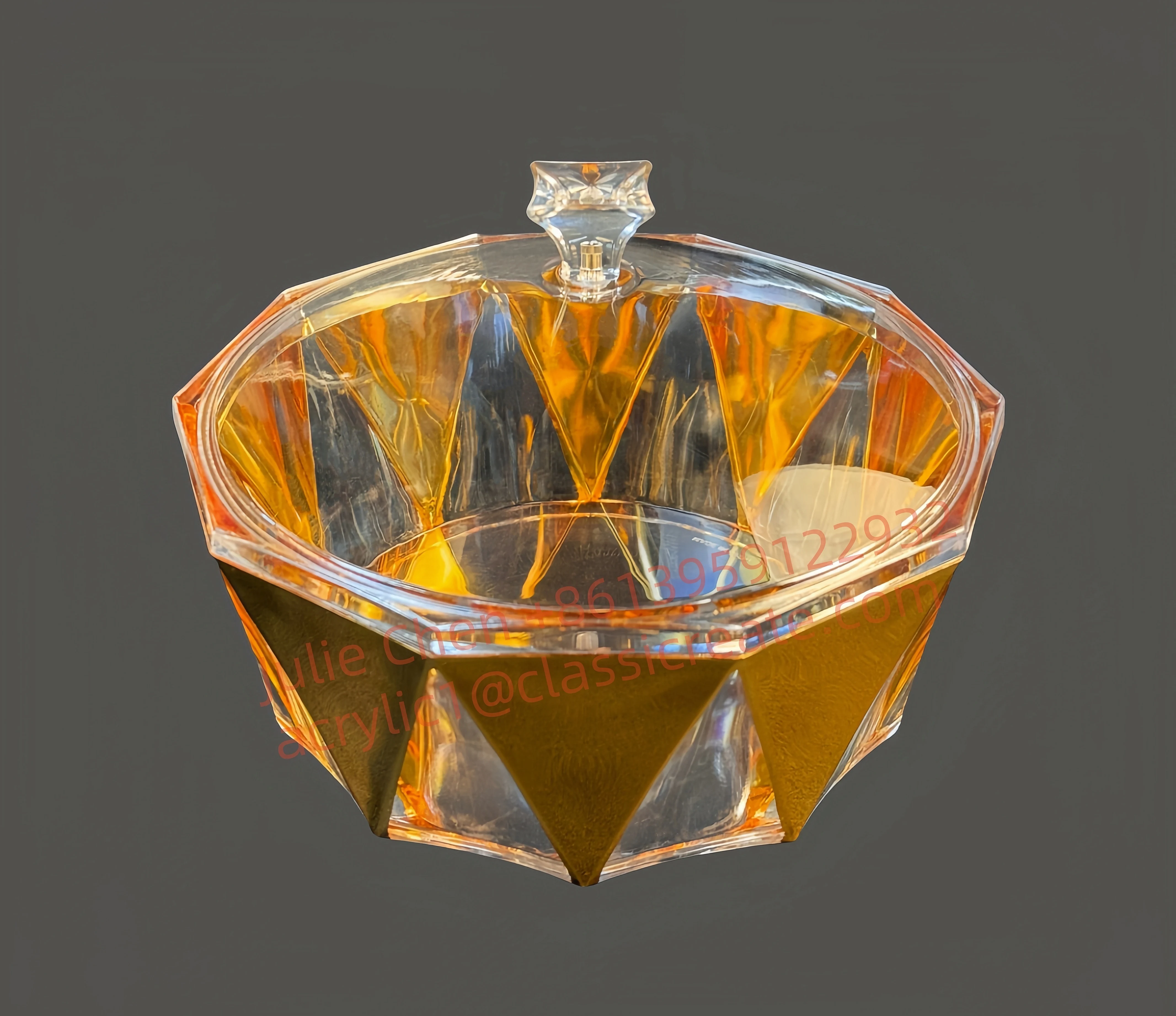 Clear Acrylic Candy Jar With Lid Crystal Covered Sugar Bowl for Candy Buffet Party Wedding Home Deco Serving Bowl Dish