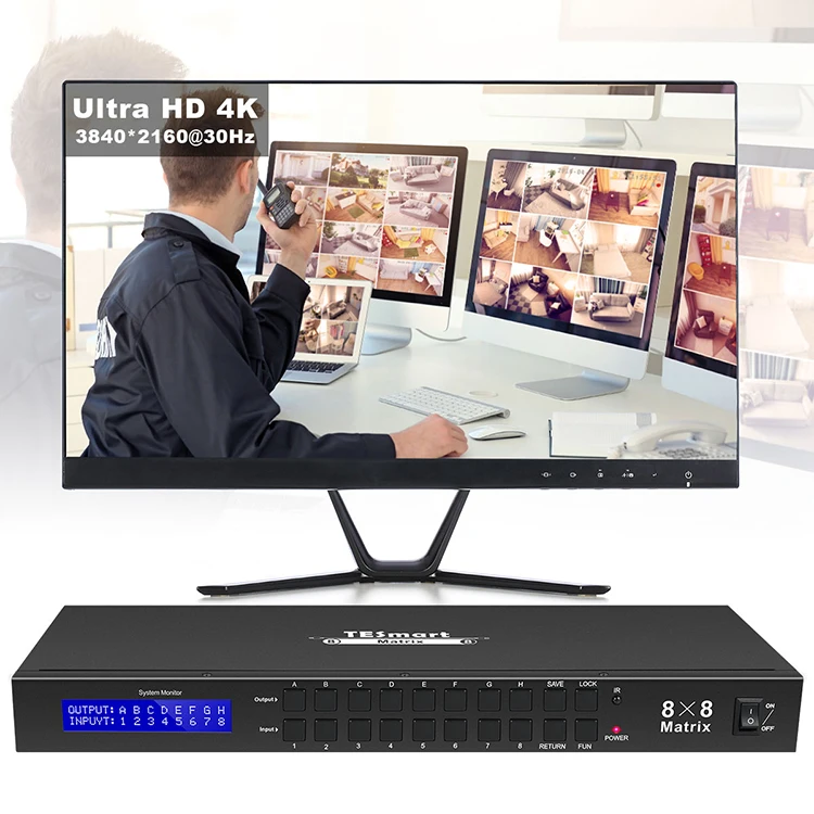 8x8 8:8 HDMI Matrix Switcher UHD 4K 2K 3D with RS232 IR EDID