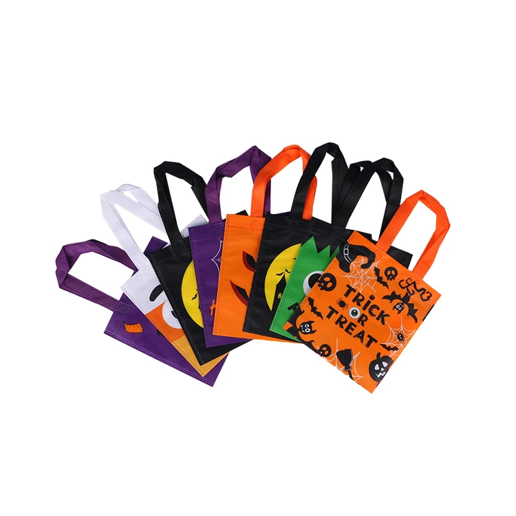 Laminated non-woven shopping bag with halloween themed pattern to customize the logo you need