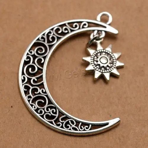 antique silver color plated DIY Zinc Alloy Hollow jewelry Pendants different styles for choice 40x30x2.1mm 1668204