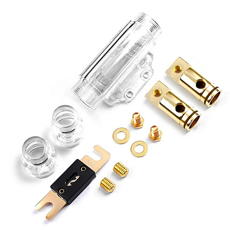 Pure copper auto anl fuse holder high quality car audio fuse holder block with 100A fuse