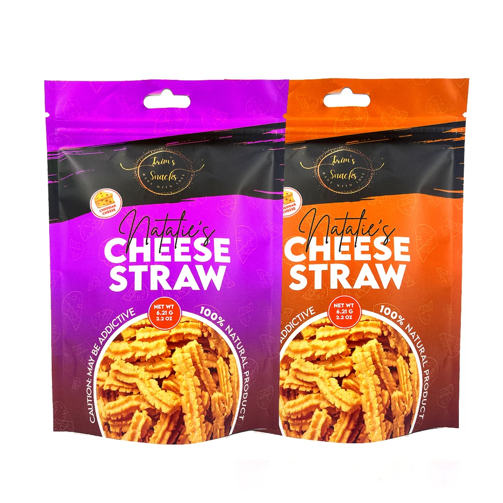 Low MOQ Custom With Euro Hole  Moisture Proof  Stand Up Zipper Bag Cheese Stick Packaging Bag