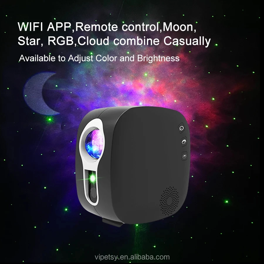 USB Moon Bedside lamp Atmosphere lamp 3D Colorful Nebula Moon with BT wireless remote control for music playback