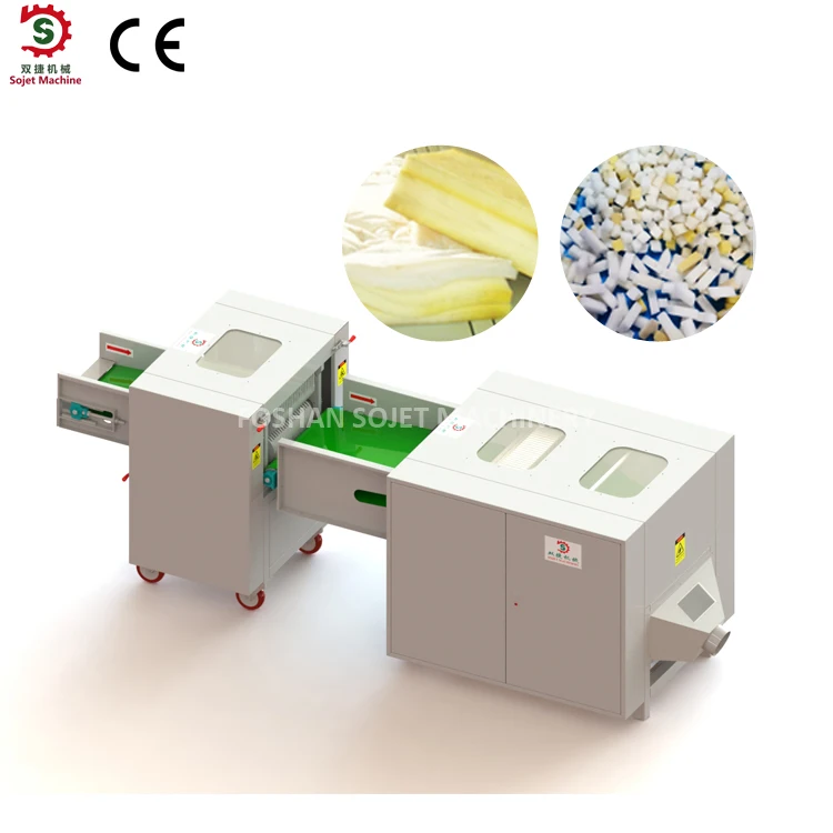 Mattress leftover foam fabric cutting machine/waste sponge shredding machine/foam crusher
