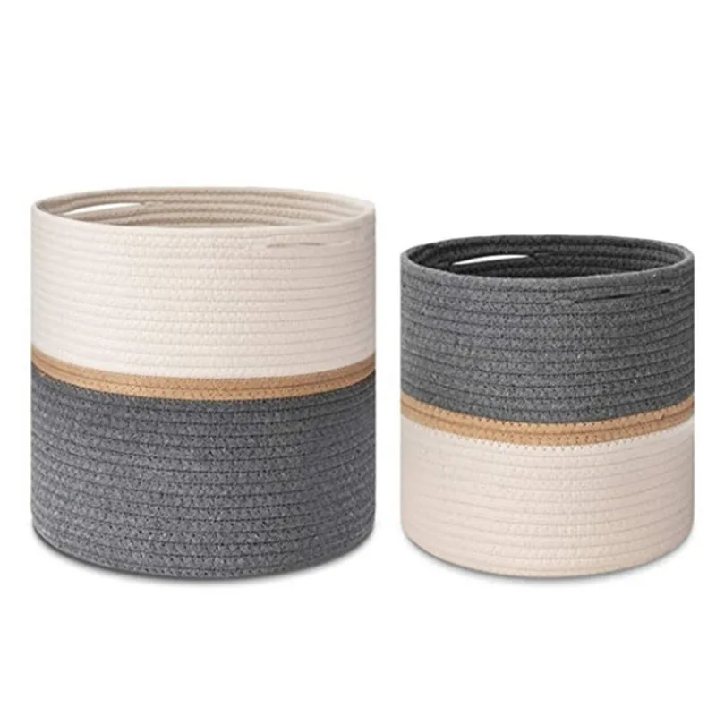 cotton macrame rope Custom large capacity multi-functional sorting and cleaning storage basket dirty clothes basket