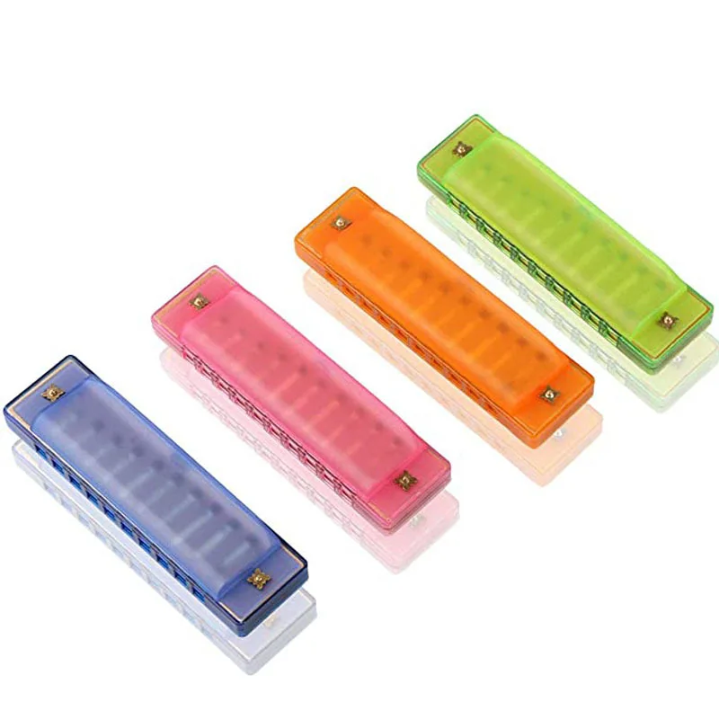 Hot sale harmonica toy  10 hole colorful plastic children Christmas gifts harmonica for sale