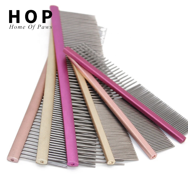 Factory Wholesale Colorful Stainless Steel teeth Pet Flea Comb Metal Cat Dog Grooming Lice Comb needle hair comb