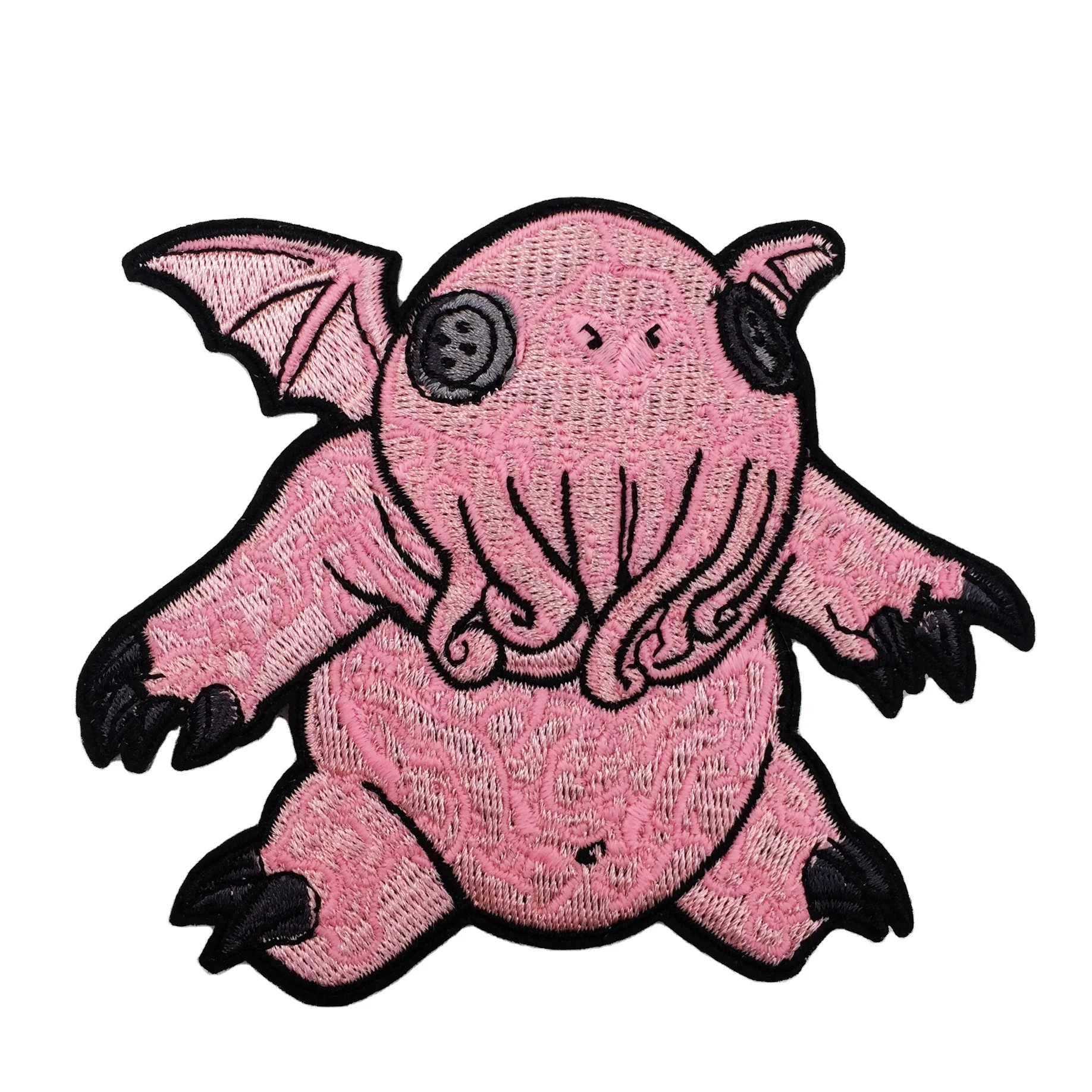 Appliqued garments Heat pressed custom embroidered badges Iron-on patches Tiger embroidered patches