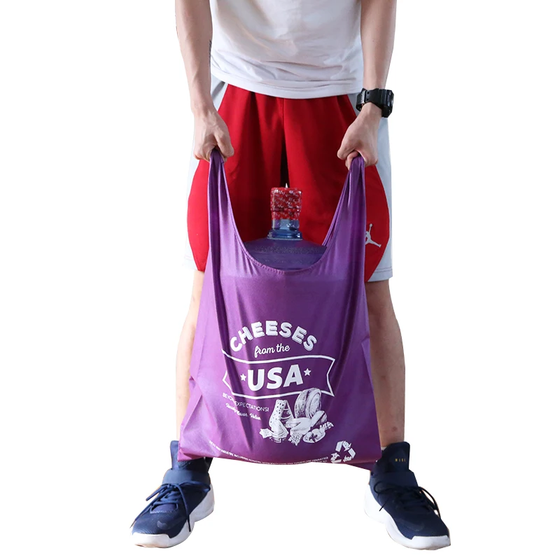 
Wholesale Custom Promotional Recycle Market Eco Friendly Reusable Grocery Tote Polyester Foldable Shopping Bag For Gift 