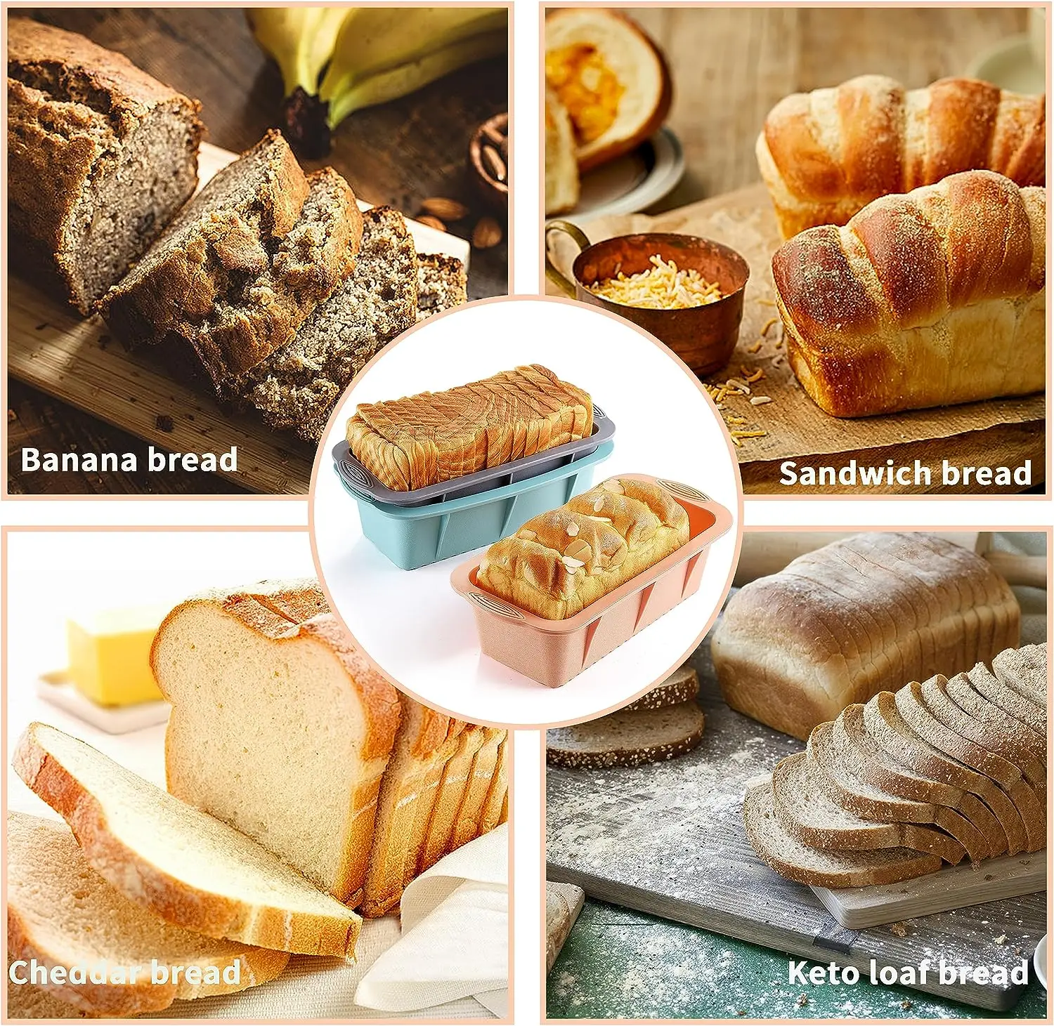 Silicone non-stick and BPA-free baking tools silicone cake molds bread toast molds kitchen tools suitable for making cakes