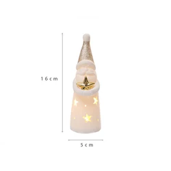 Custom Led Xmas Santa Snowman Decor Ceramic Christmas Figurine & Toys