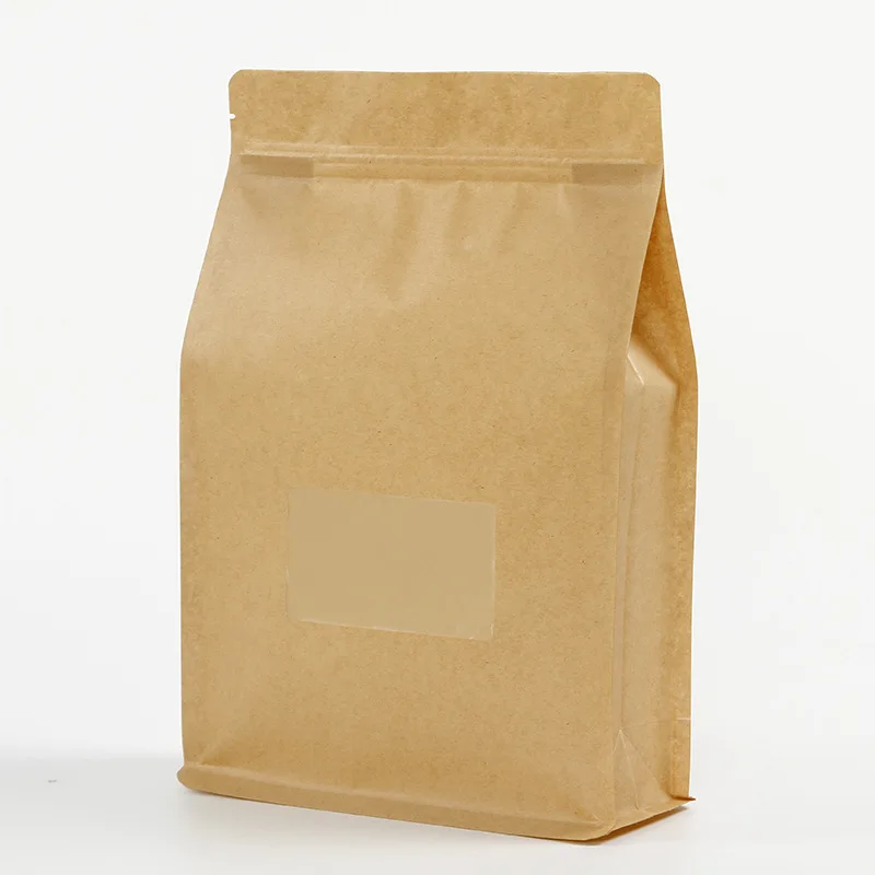 Stand up Pouch Bag with Zipper Kraft Craft Paper Custom Printed Reusable Zip Lock Zipper Doypack Food Packaging Brown Package PE