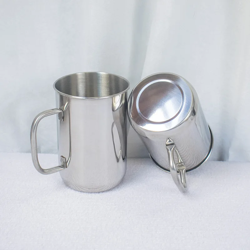Single Wall Party Stainless Steel Disposable Beer Mug Stein Tankard 1000ML/ 1 Liter, Metal Cups For Drinking Outdoors
