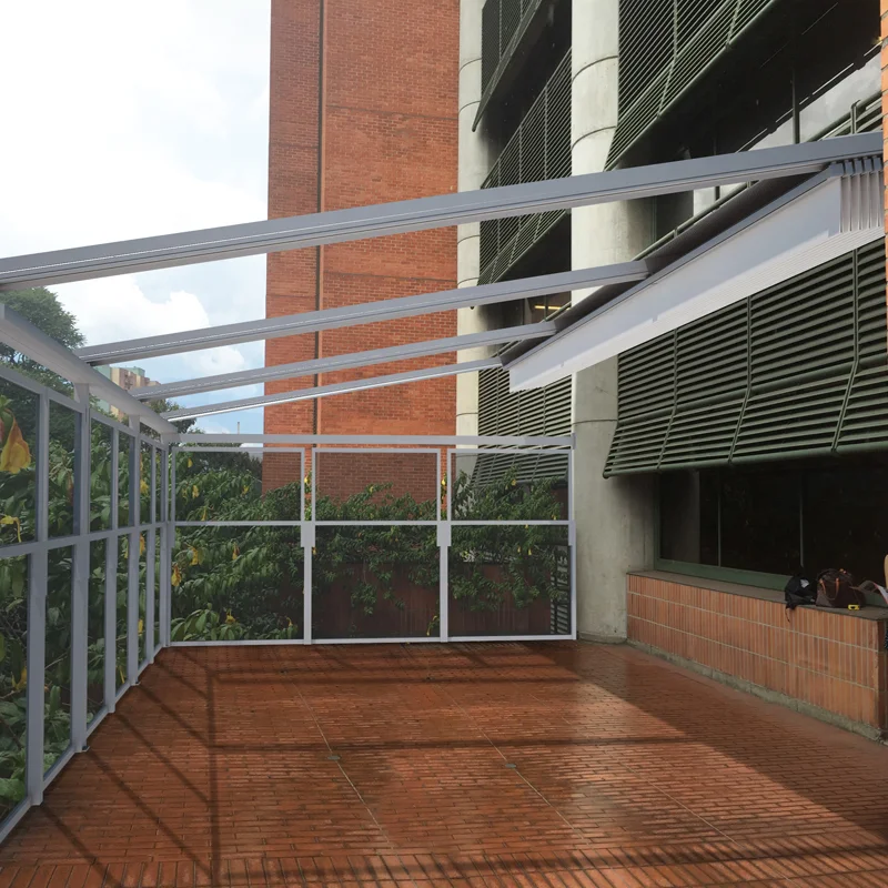 Customized  Pvc Waterproof Pergola  Aluminium Bioclimatic  Outdoor cafe Rolling Roof