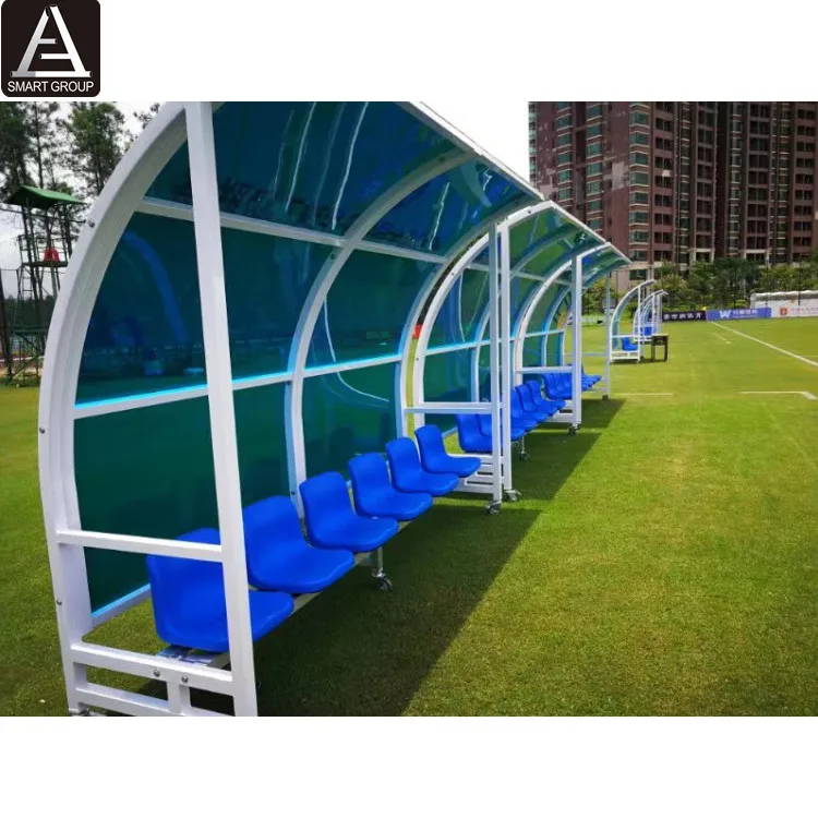 Outdoor Portable Football Team Shelter Luxury Soccer Dugout Football Player Benches With Bucket Seat